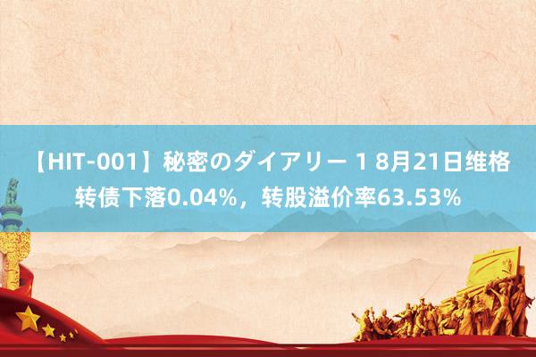 【HIT-001】秘密のダイアリー 1 8月21日维格转债下落0.04%，转股溢价率63.53%