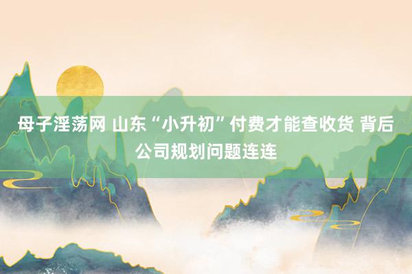 母子淫荡网 山东“小升初”付费才能查收货 背后公司规划问题连连