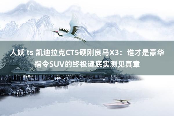 人妖 ts 凯迪拉克CT5硬刚良马X3：谁才是豪华指令SUV的终极谜底实测见真章