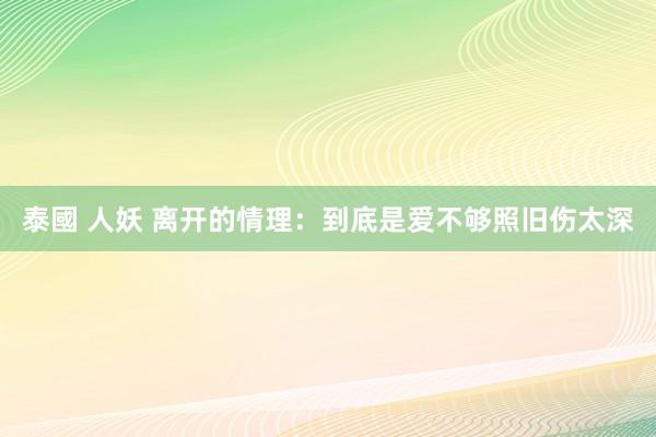 泰國 人妖 离开的情理：到底是爱不够照旧伤太深