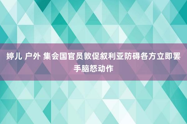 婷儿 户外 集会国官员敦促叙利亚防碍各方立即罢手脑怒动作