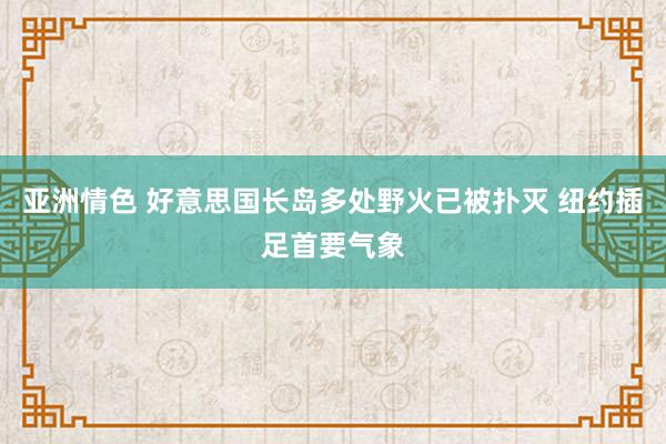 亚洲情色 好意思国长岛多处野火已被扑灭 纽约插足首要气象